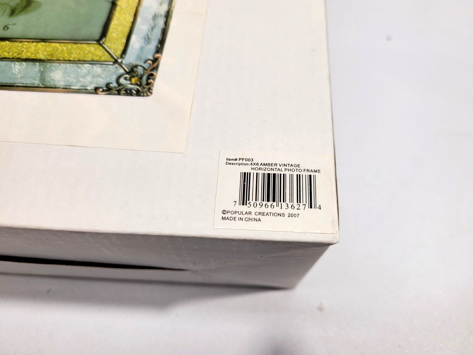 New Amber Vintage Horizontal Photo Frame Stained Glass 4″ X 6″ (PF003)