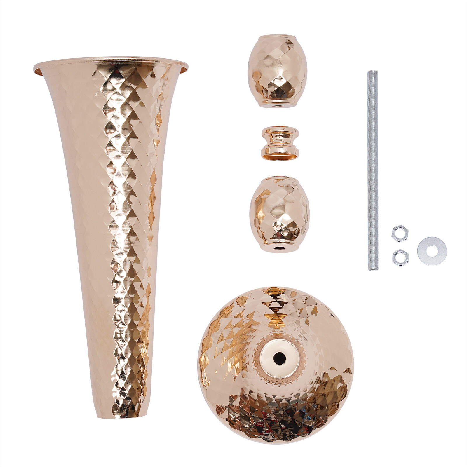 10Pcs Gold Flower Vases Wedding Table Centerpieces 20.5″ Tall Metal Trumpet Vase