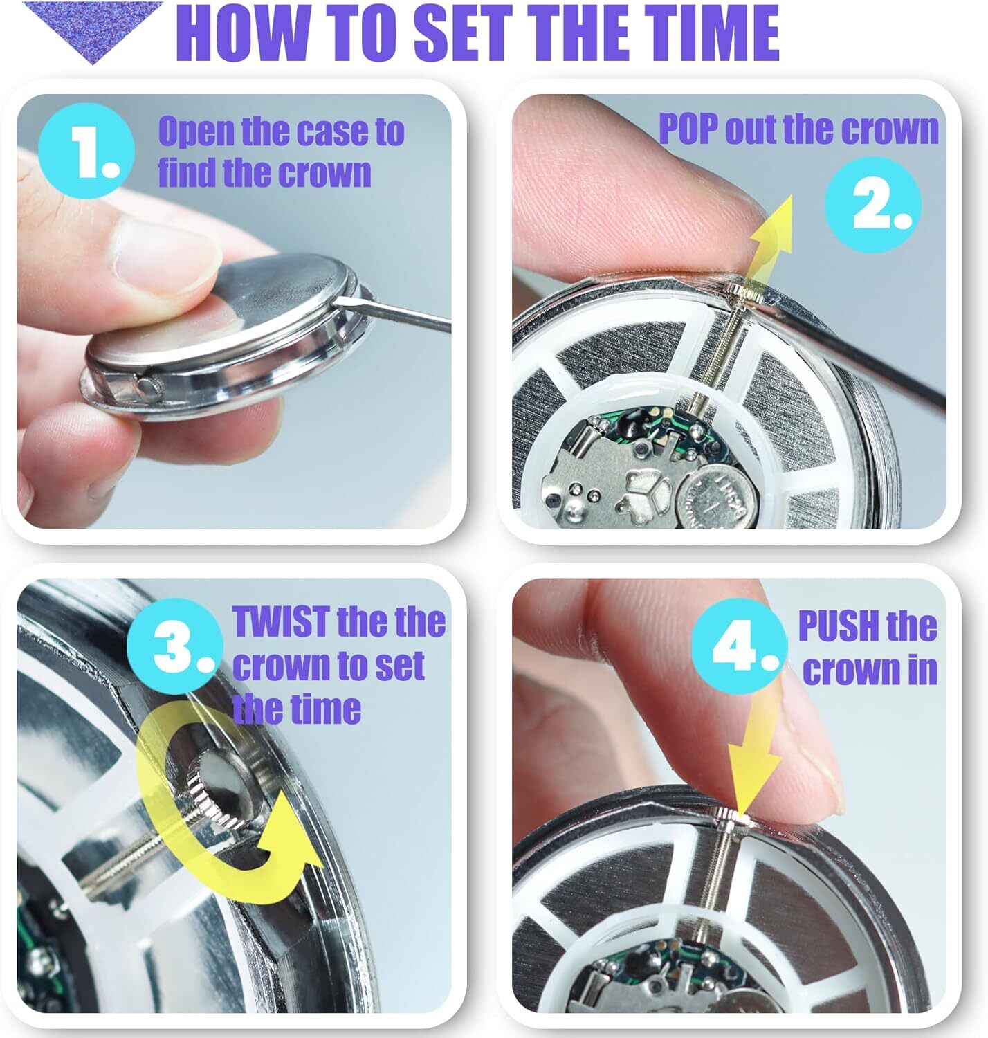 Betus Car Dashboard Clock – Mini Tiny Small Analog Clock Watch for Vehicle