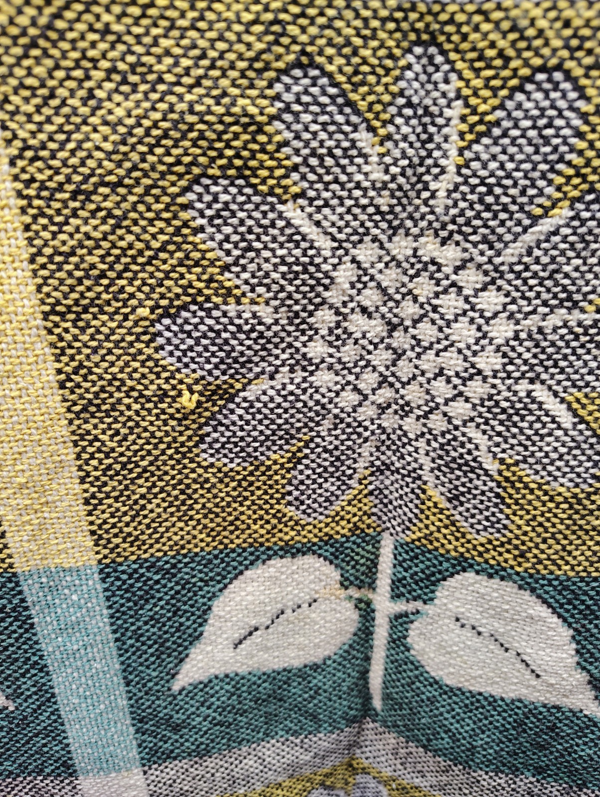Vintage 1990s Handmade Tapestry Woven Colorful Sunflower Throw Blanket 45″x60”