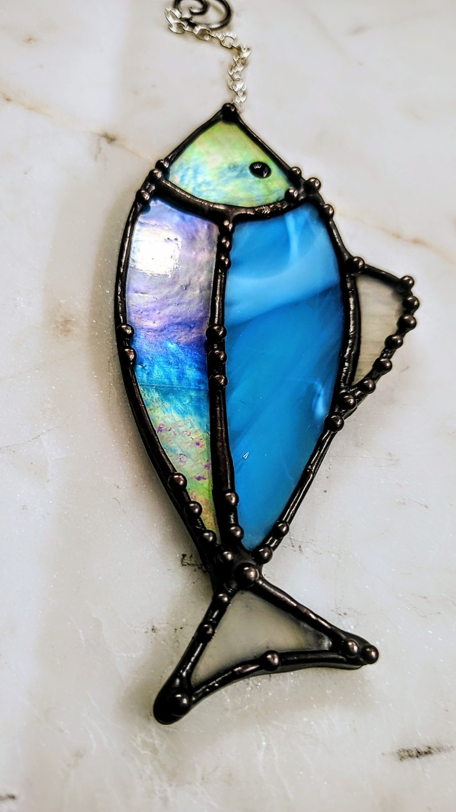 stained glass fish suncatcher