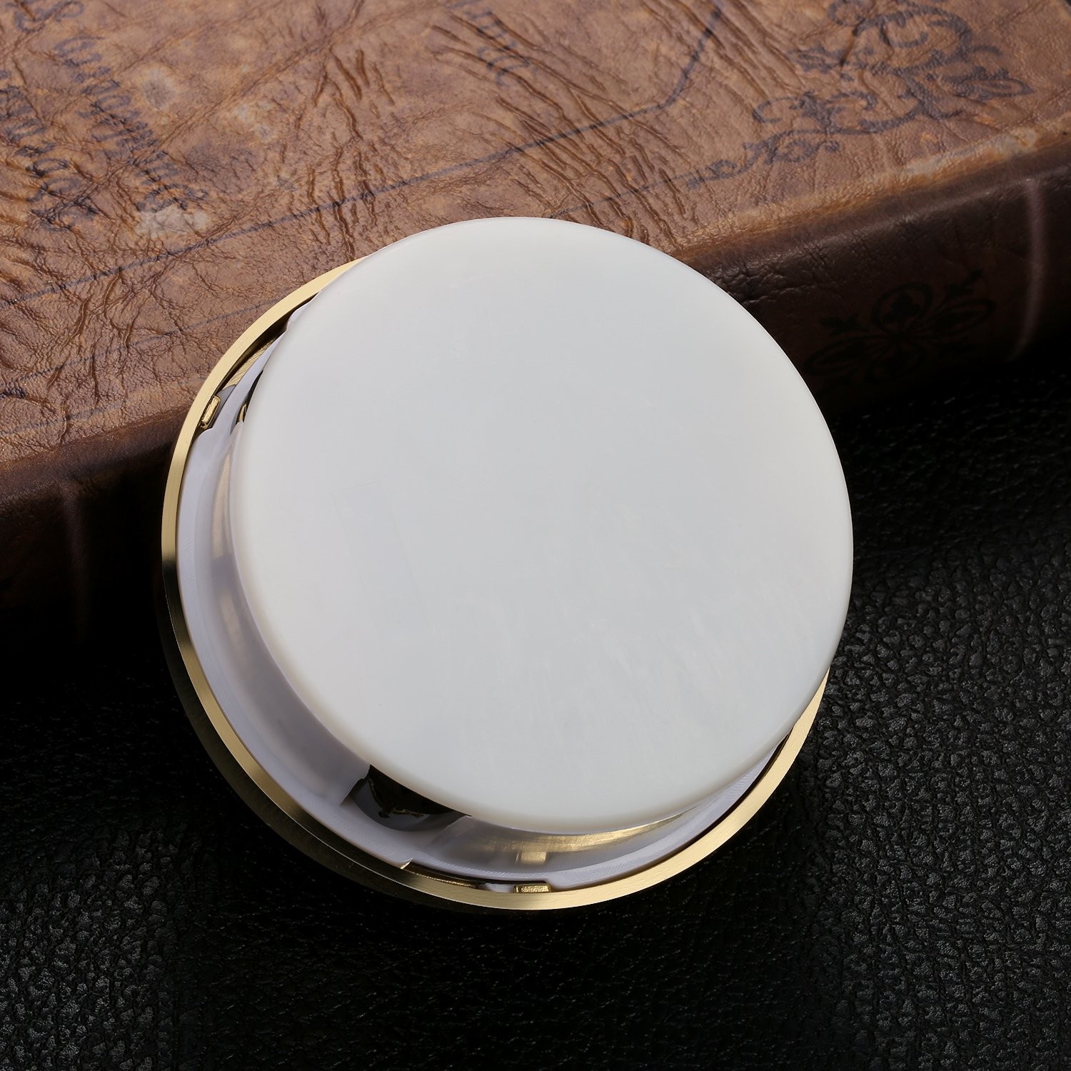 Hicarer 3-1/8 Inch (80 mm) Quartz Clock Insert Fit-up/Insert Small, Gold Trim