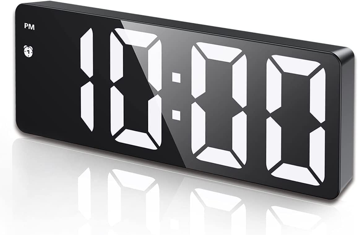 Digital Alarm Clock for Bedroom Adjustable Brightness, Snooze, Voice Control