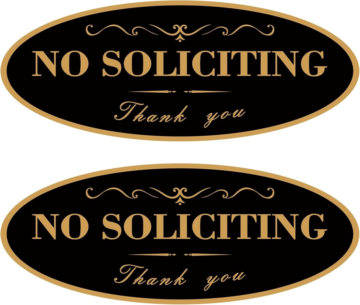 2 Pack No Soliciting Sign for House, Strong Self-Adhesive Acrylic No Soliciting