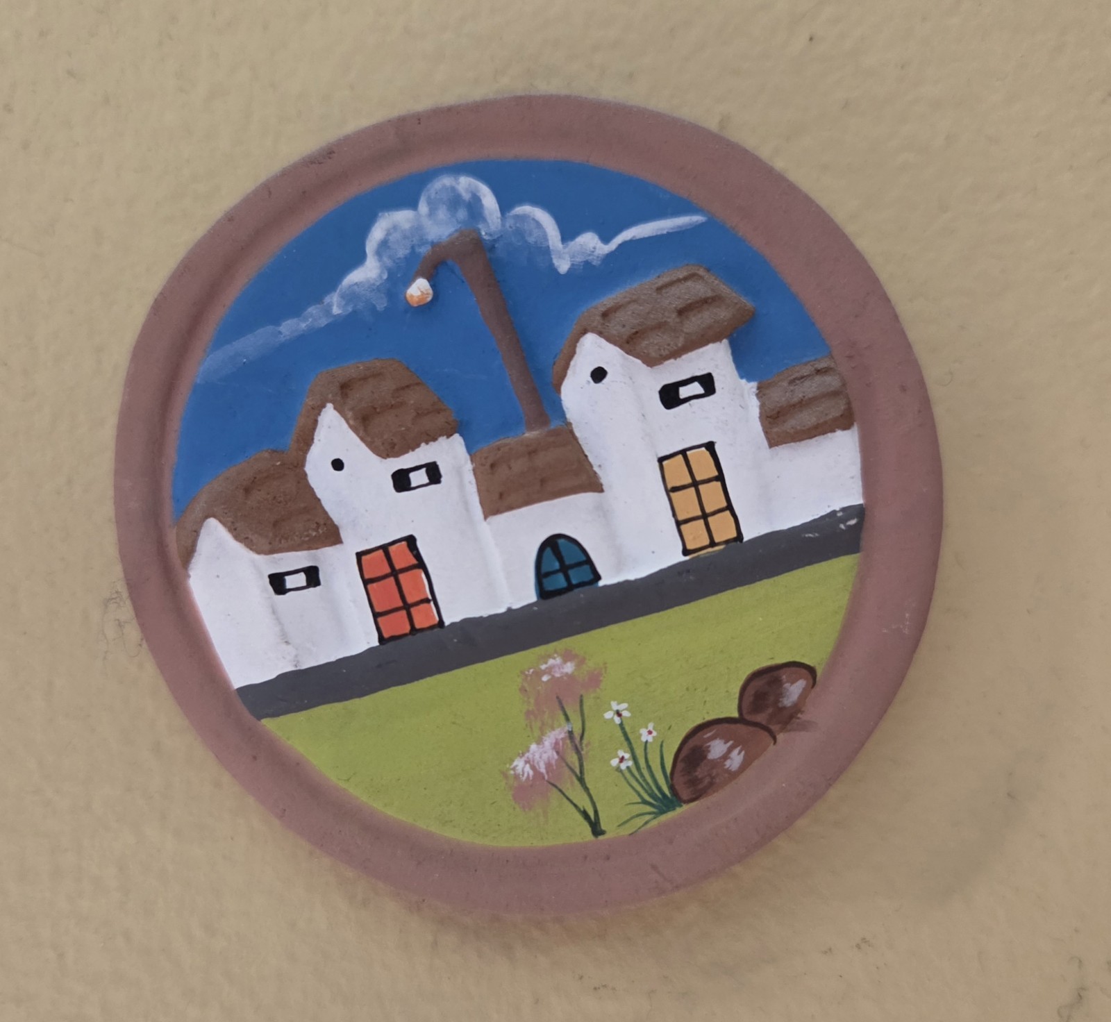Four (4) Small Hand-Painted Wall Hangings