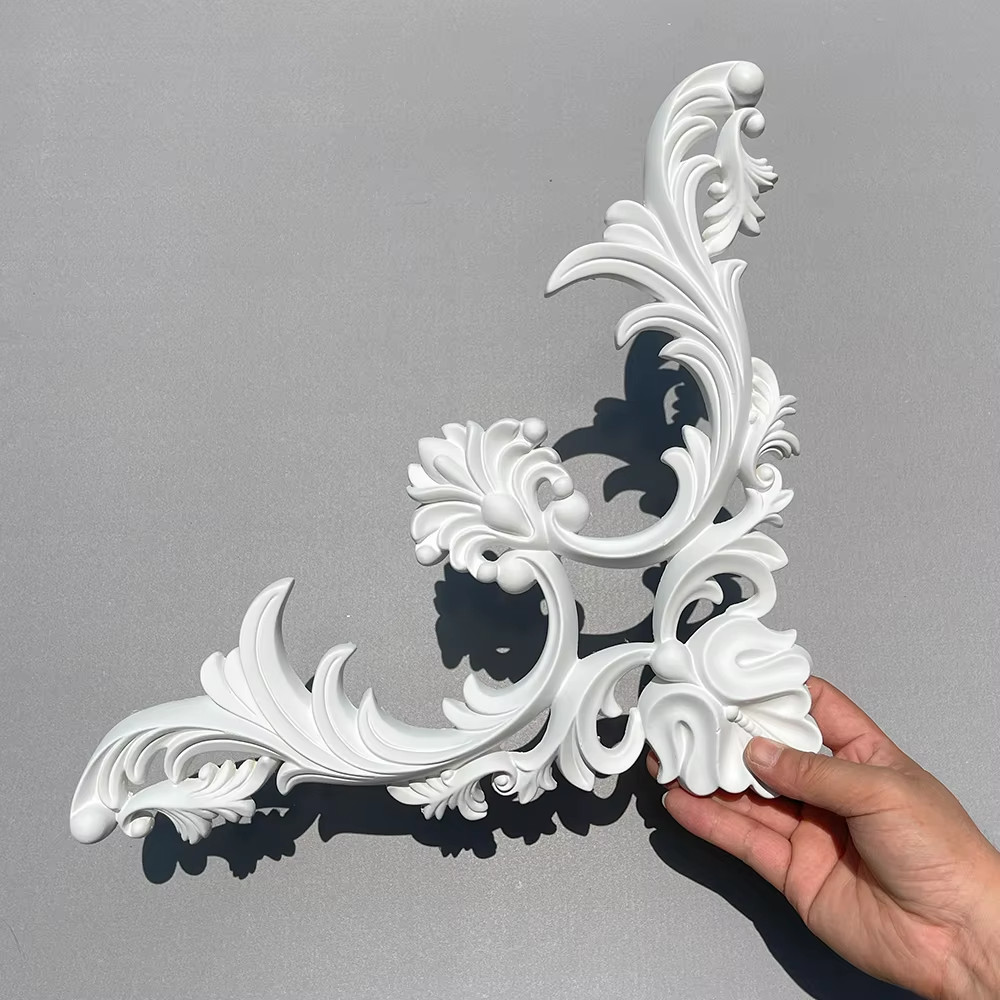 Curved PU lines with corner flowers, French home decor, plaster polyurethane!!!!