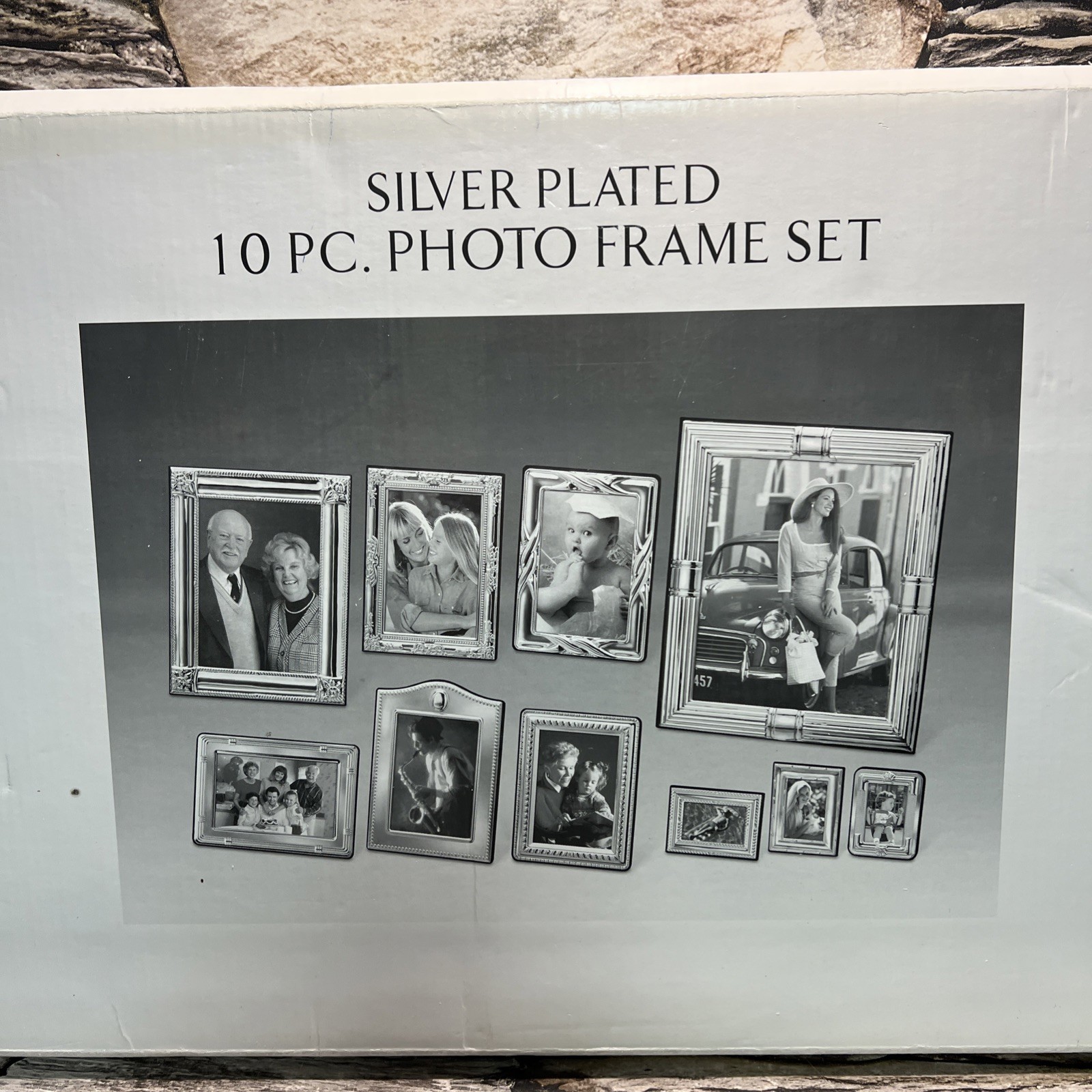 Vtg Godinger Silver Plated Art Photo Frames 1-8 X 10, 1-5×7, 2-4×6, 3-3×5, 3-2×3