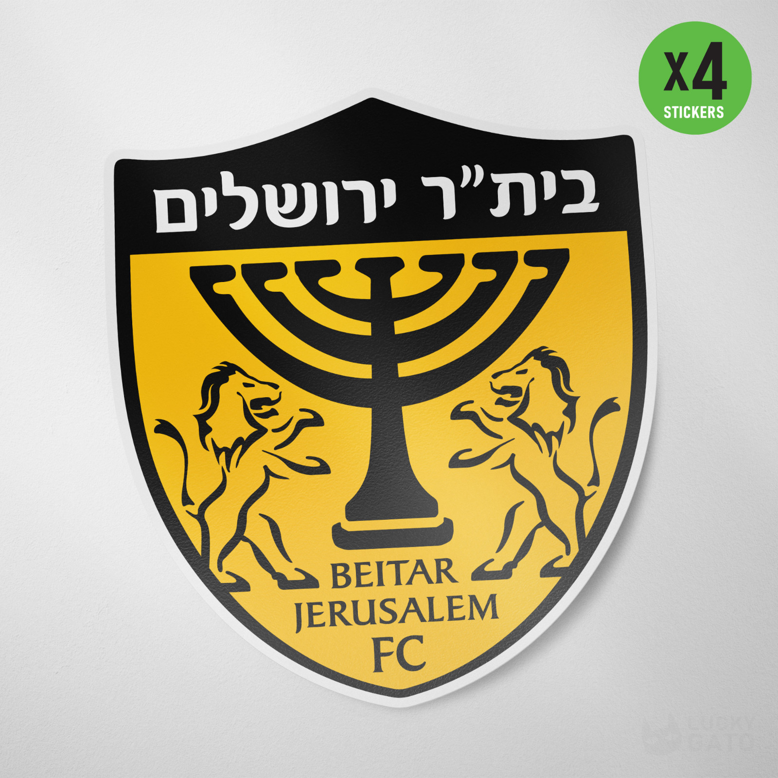 (4 Pack) Beitar Jerusalem FC Israel Vinyl Sticker Decal Football Soccer Tel Aviv