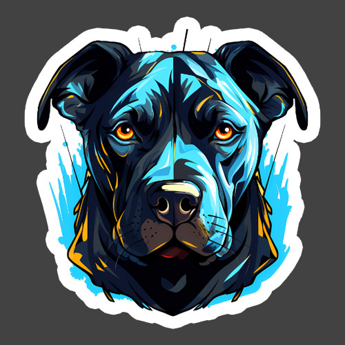 Pit Bull Sticker Vinyl Decal Blue Art Portrait Pitbull Dog Lover Gift