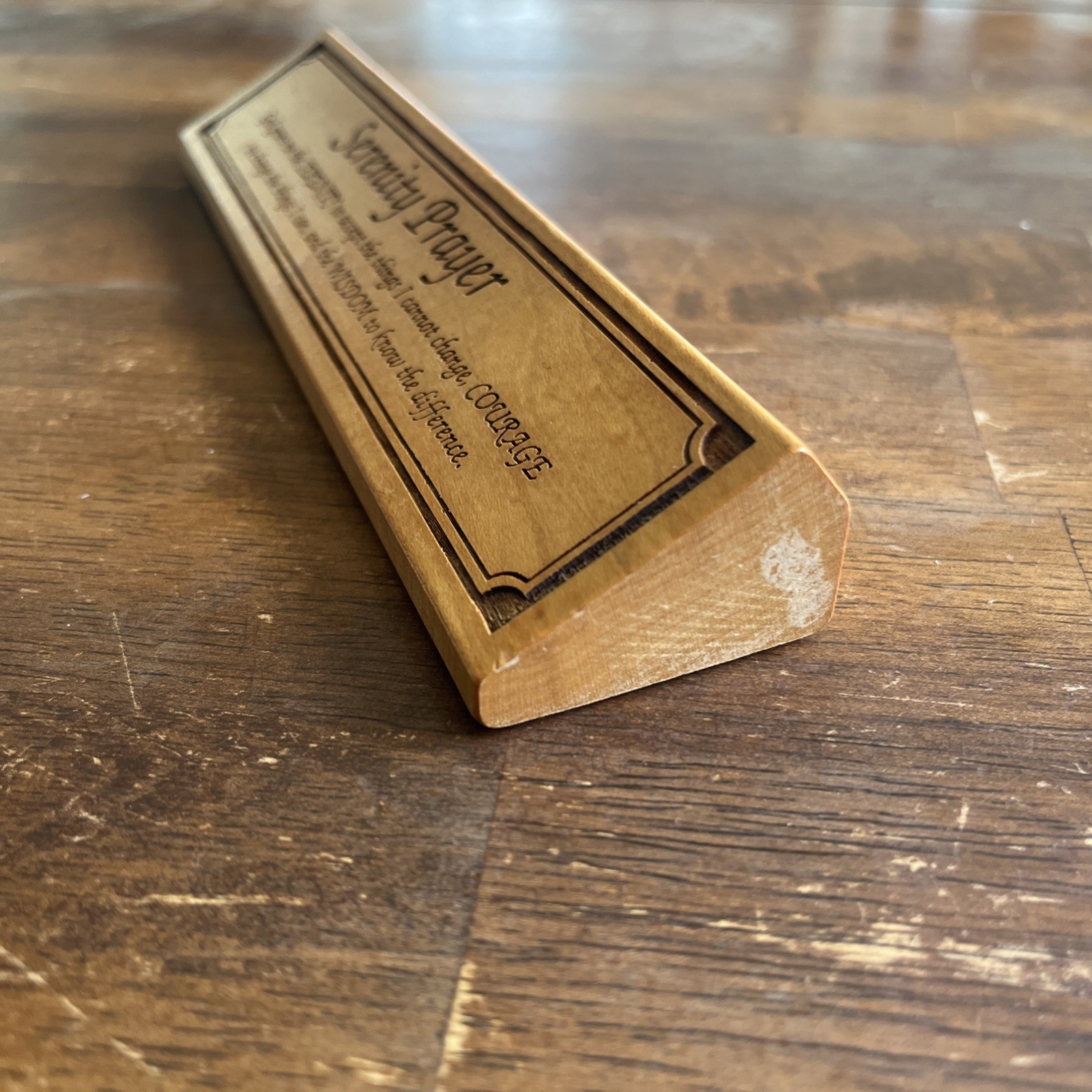 Vintage 1990s Wooden Desk Plaque Sign Serenity Prayer AA Recovery Inspirational