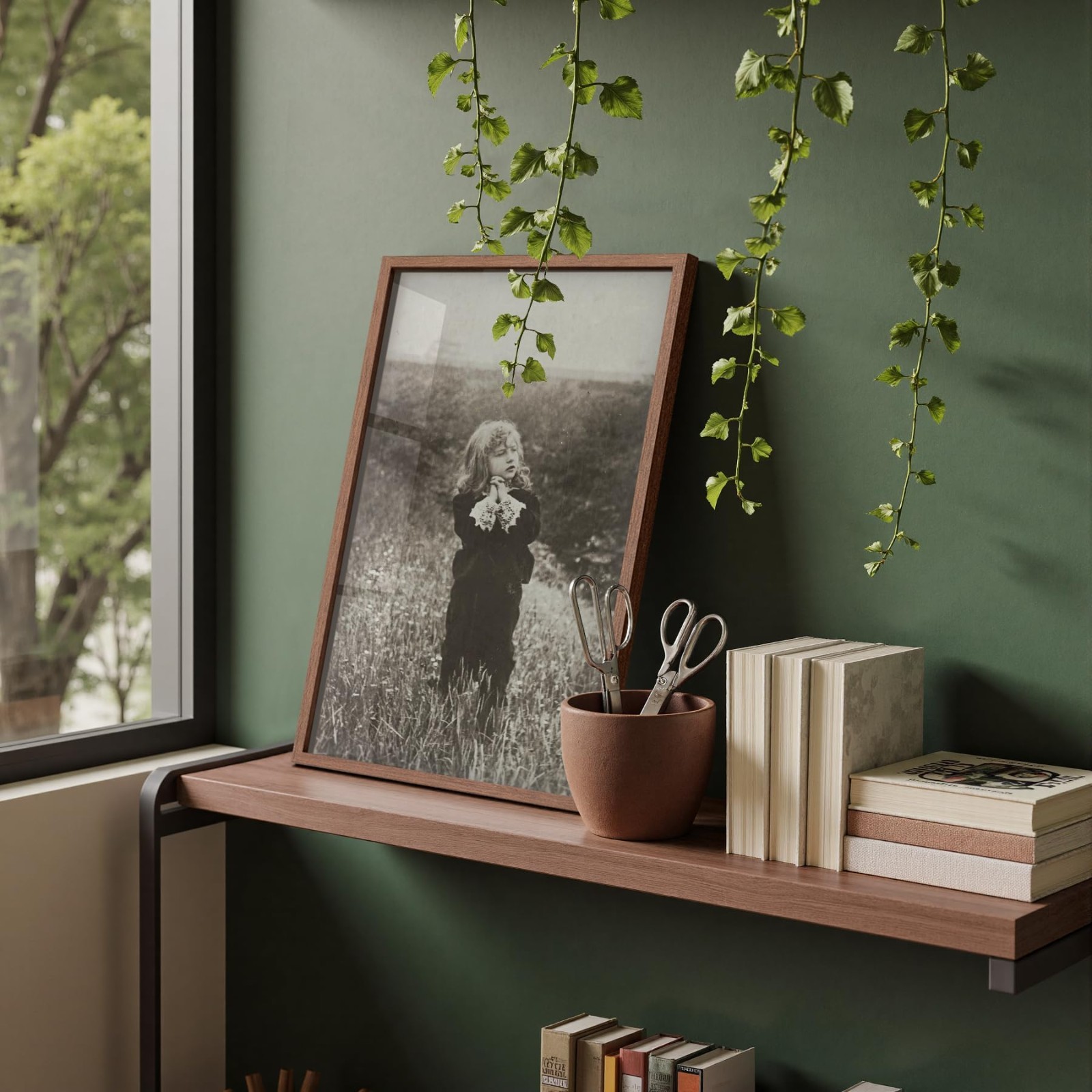 11×17 Solid Wood Picture Frames Set of 4, Walnut Brown, Wall Gallery Display, Ho
