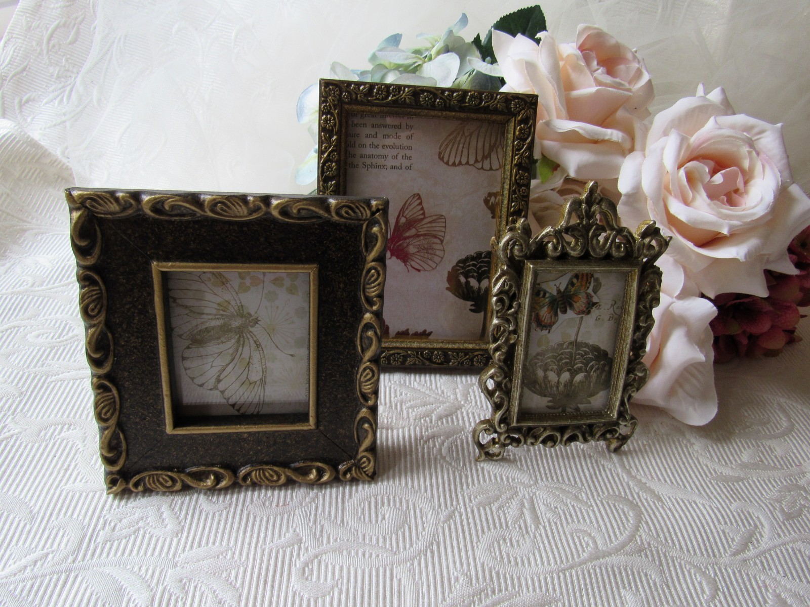 Baroque Frame Set,3 Antiqued Gold,Victorian,Events,Mini Mix Match Frames,2×3 set