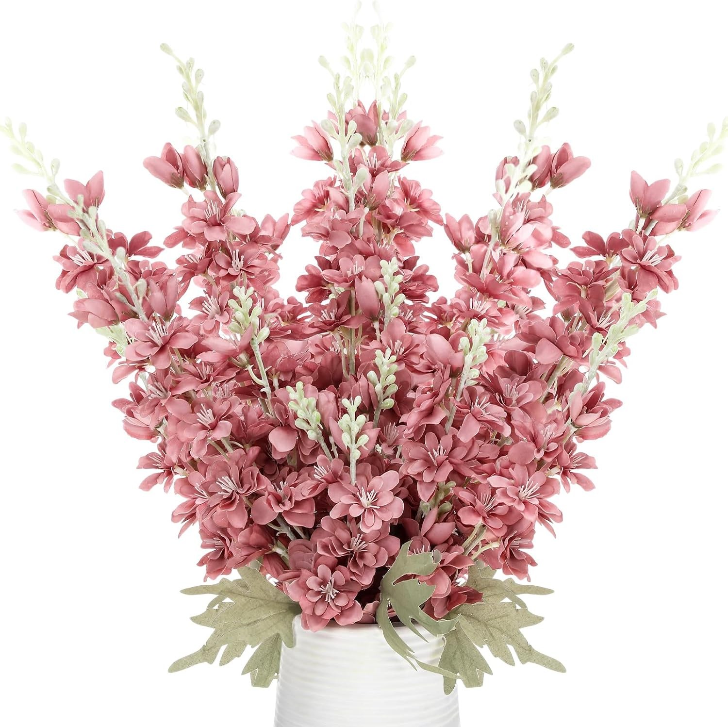 12 Pcs Delphinium Artificial Flowers, 33.5” Long Stem Lifelike Faux Silk Flower