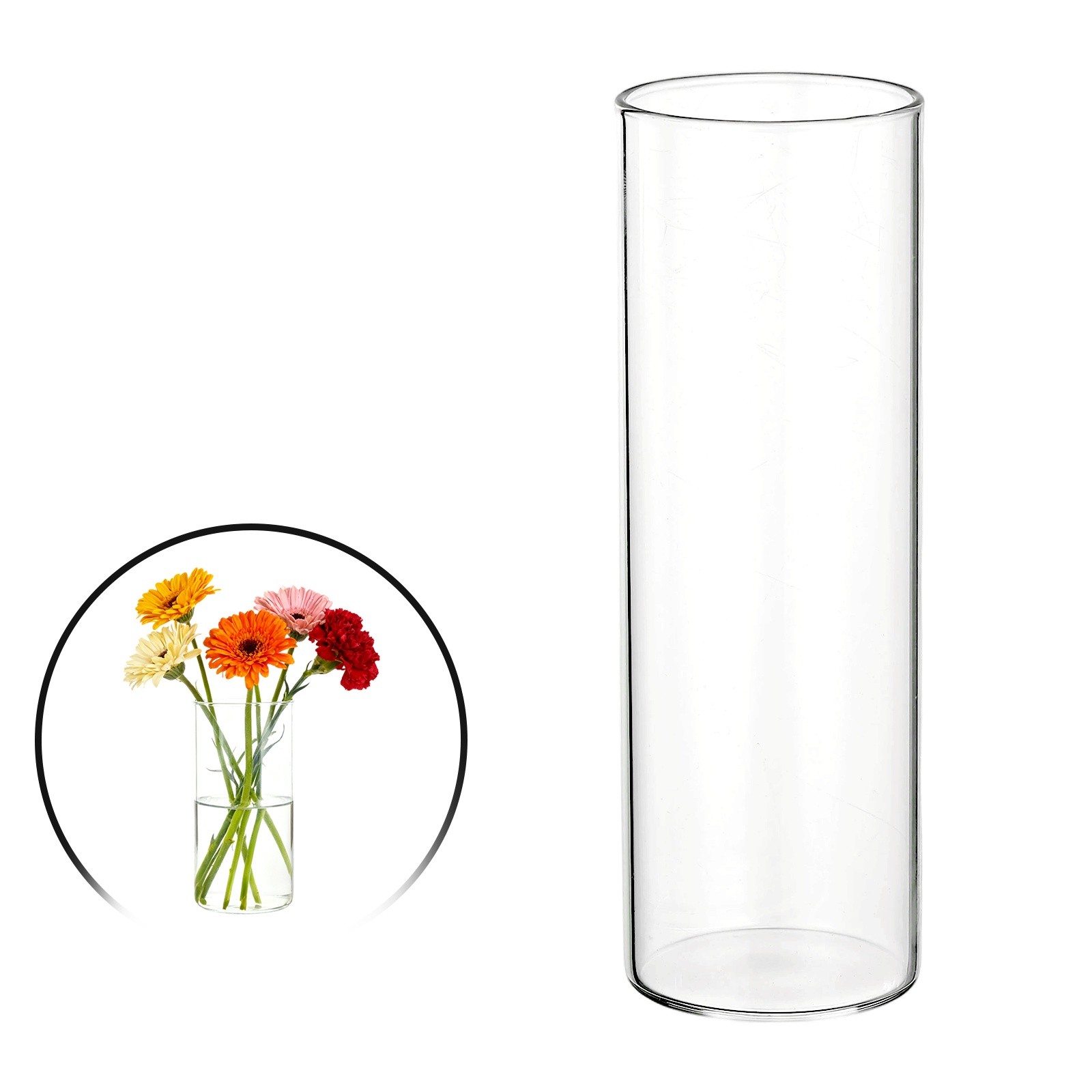 Clear Cylinder Vases 6 Inch Tall Glass Flower Vase for Table Decor 8oz