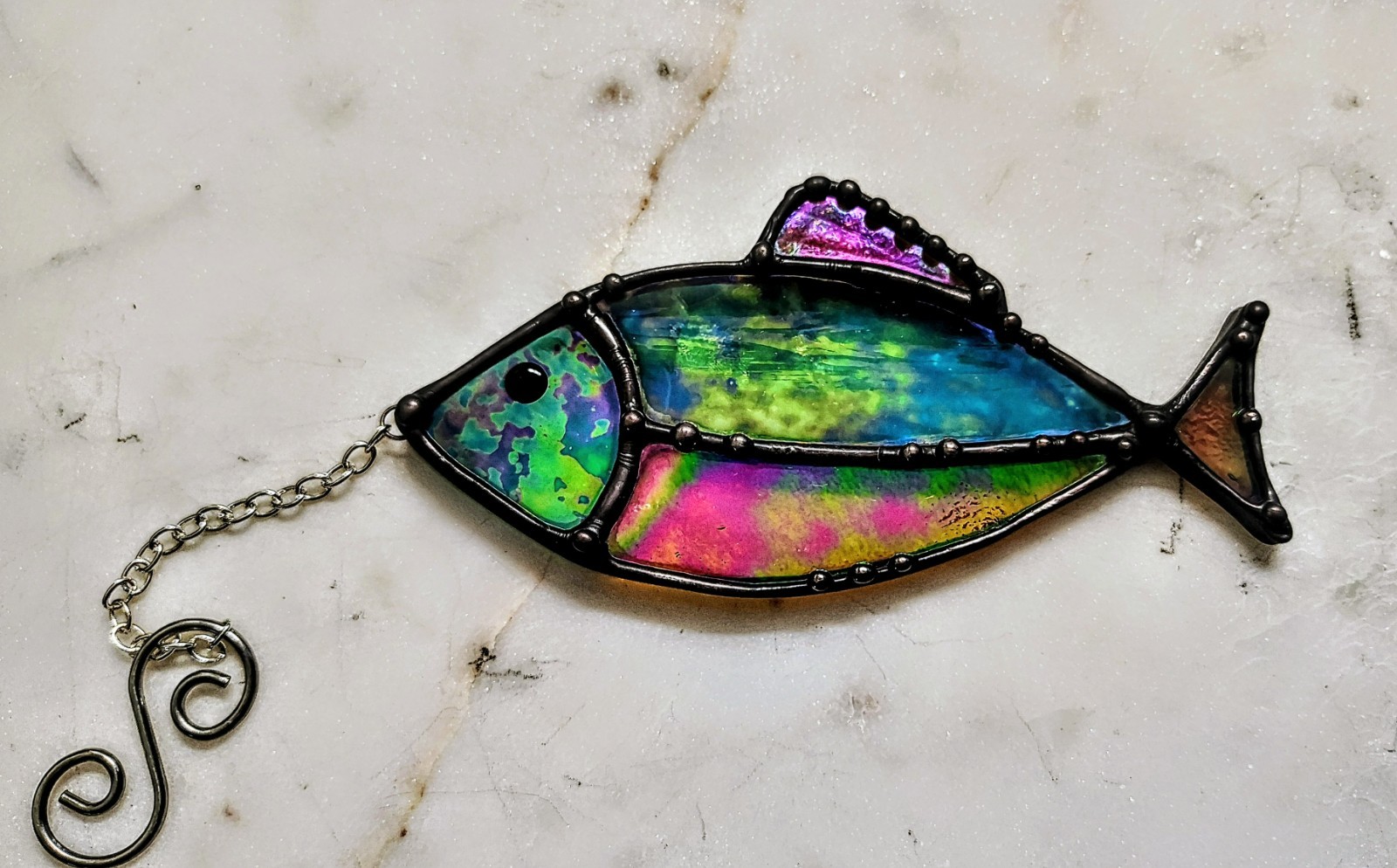 stained glass fish suncatcher