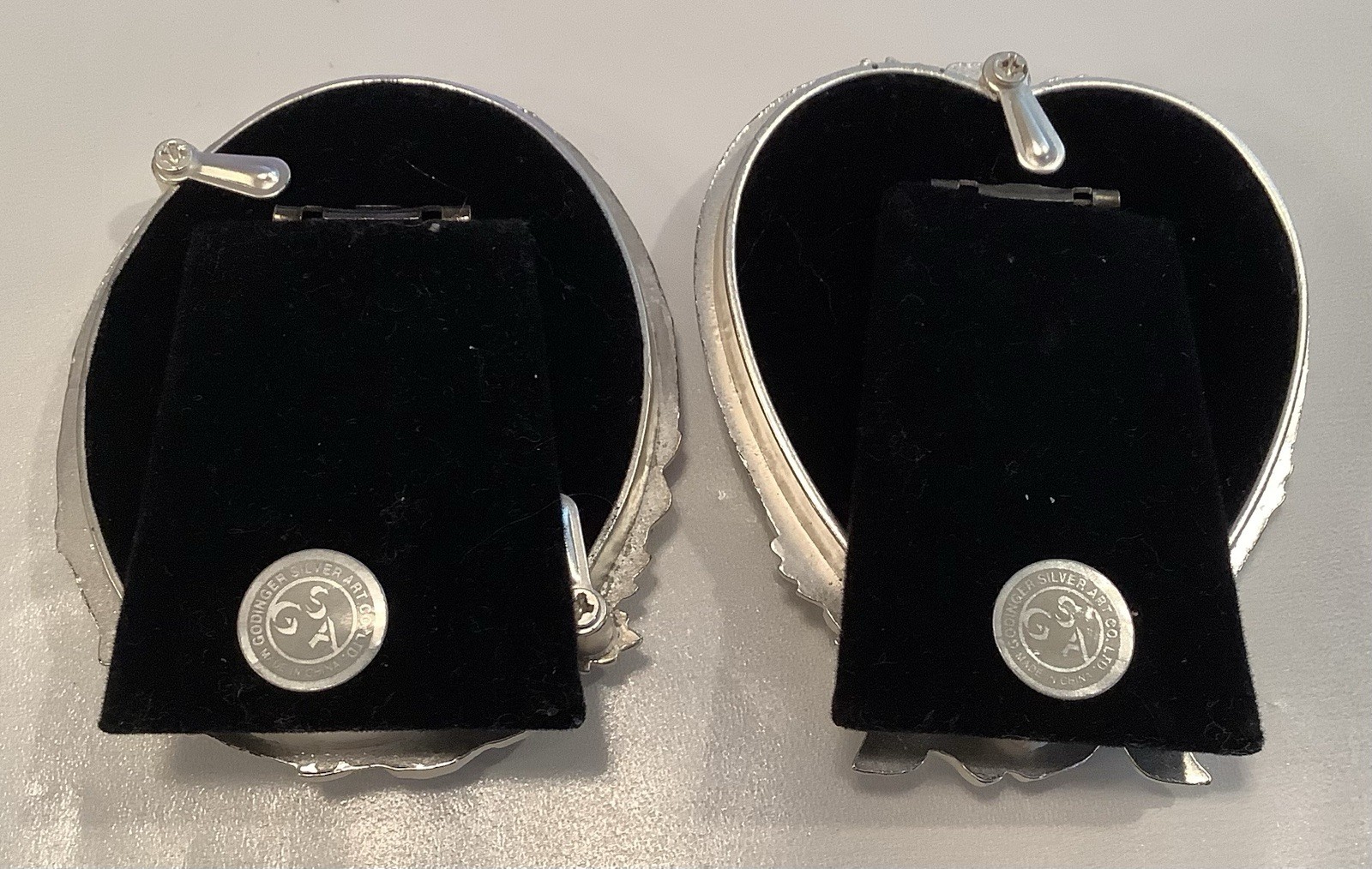 Godinger Picture Frames Silver Plated Set of 2 “Satin Rose” 1994 Vintage