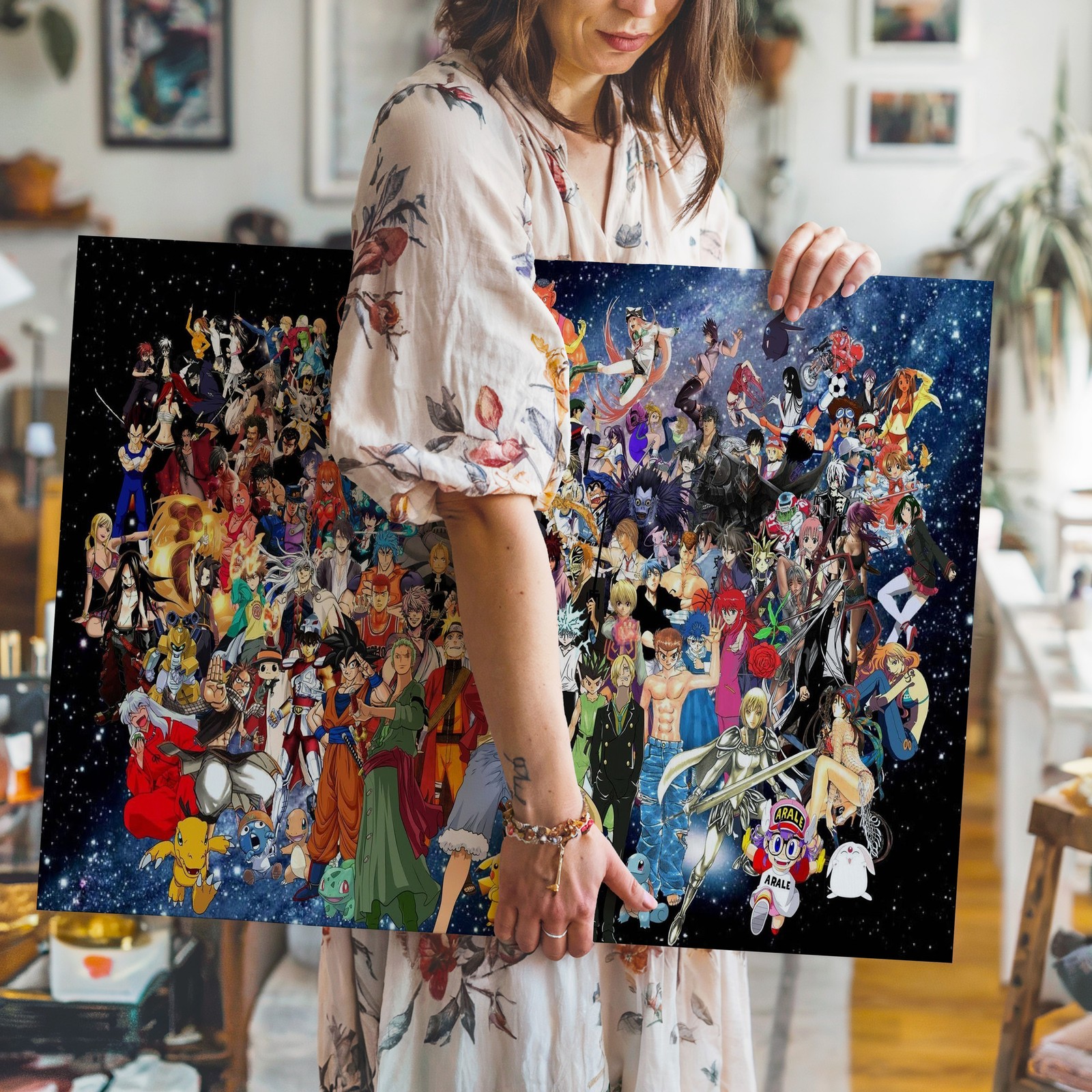 Anime Characters Canvas Wall Art Poster Print Cartoon Manga Japan Otaku Decor
