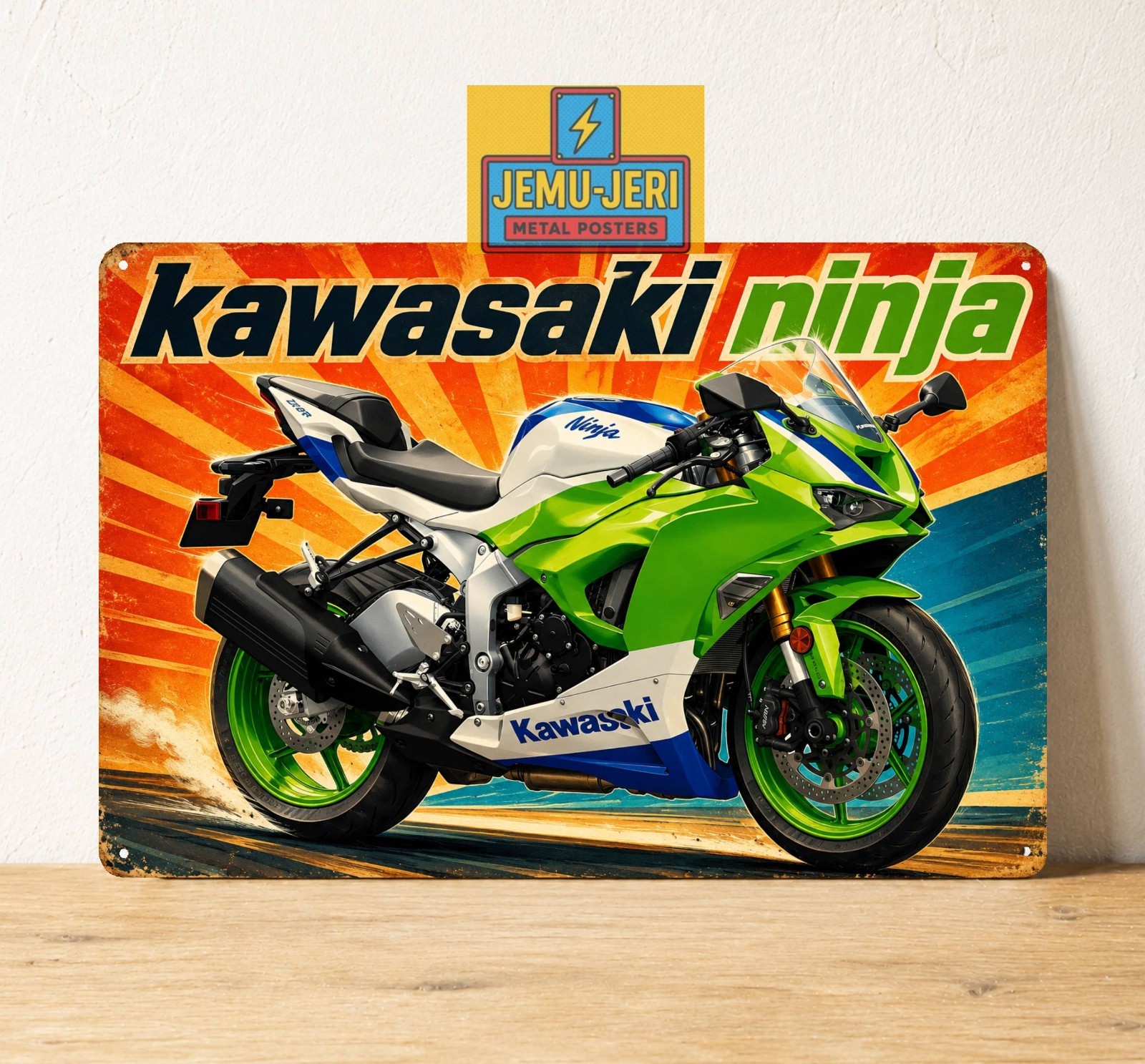 Kawasaki Ninja Supersport Motorcycle Metal Poster 30x20cm Sign