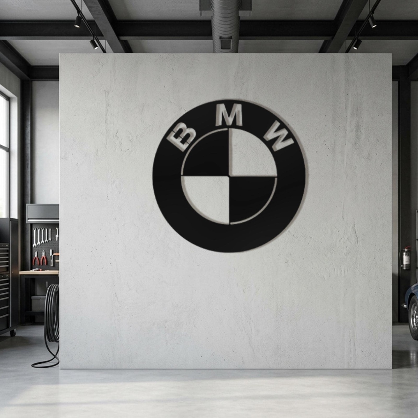 BMW Metal Wall Art, Car Logo Sign, Garage Wall Decor, Automotive Decor