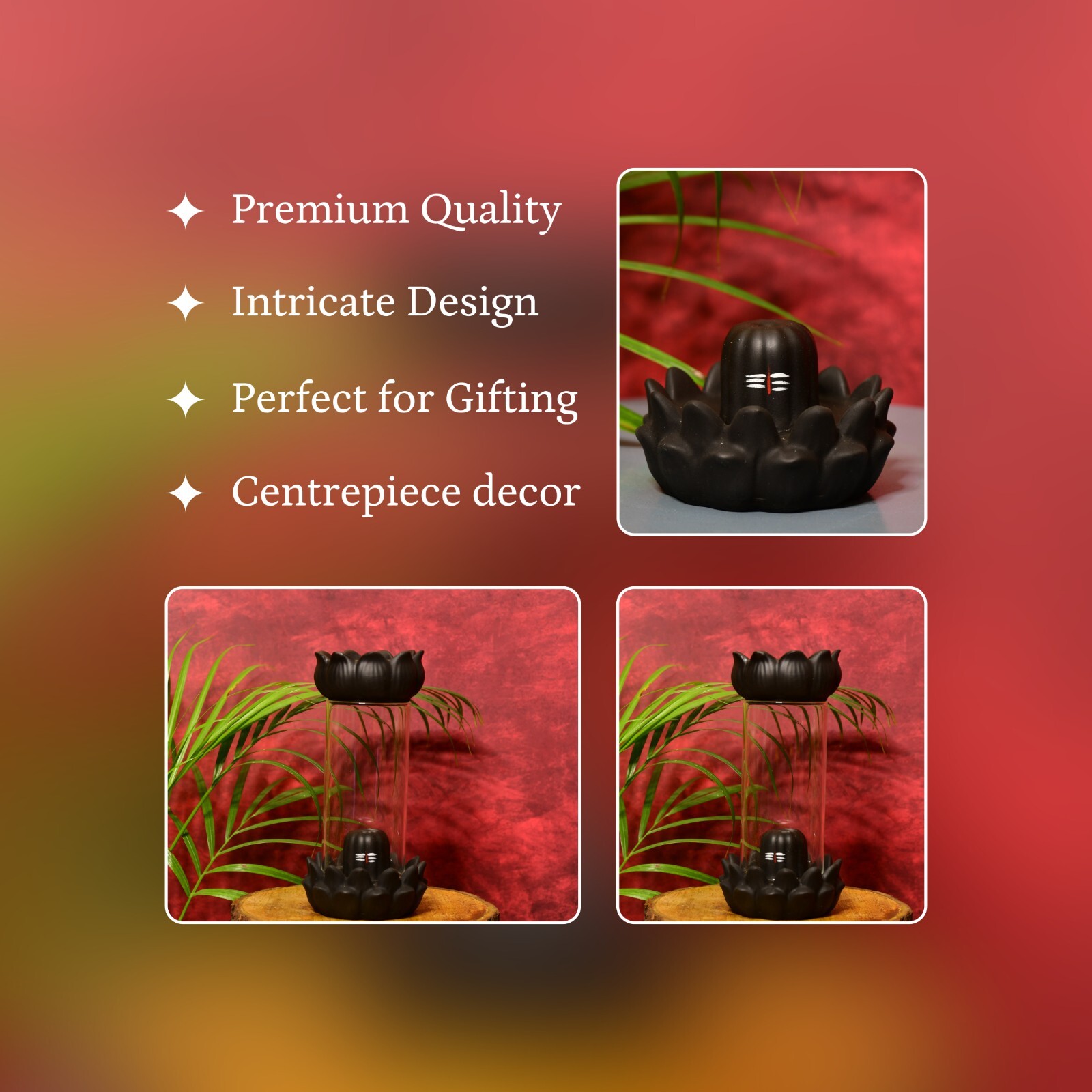 Shiv Resin Tabletop Decor by Sowpeace – 9.5cm Black Figurine for Gifting