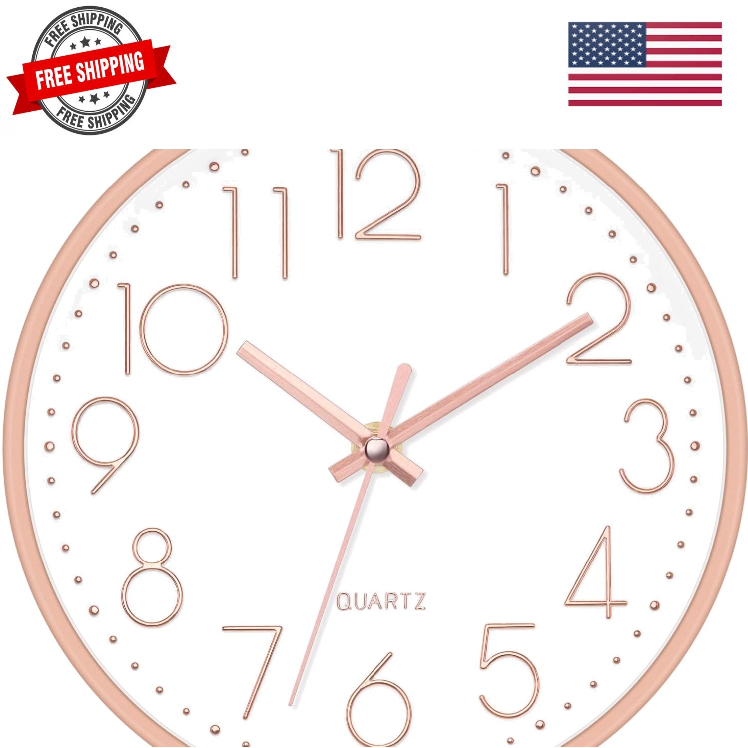 8 Inch Wall Clock Modern Small Wall Clocks Battery Operated Silent Non-Tickin…