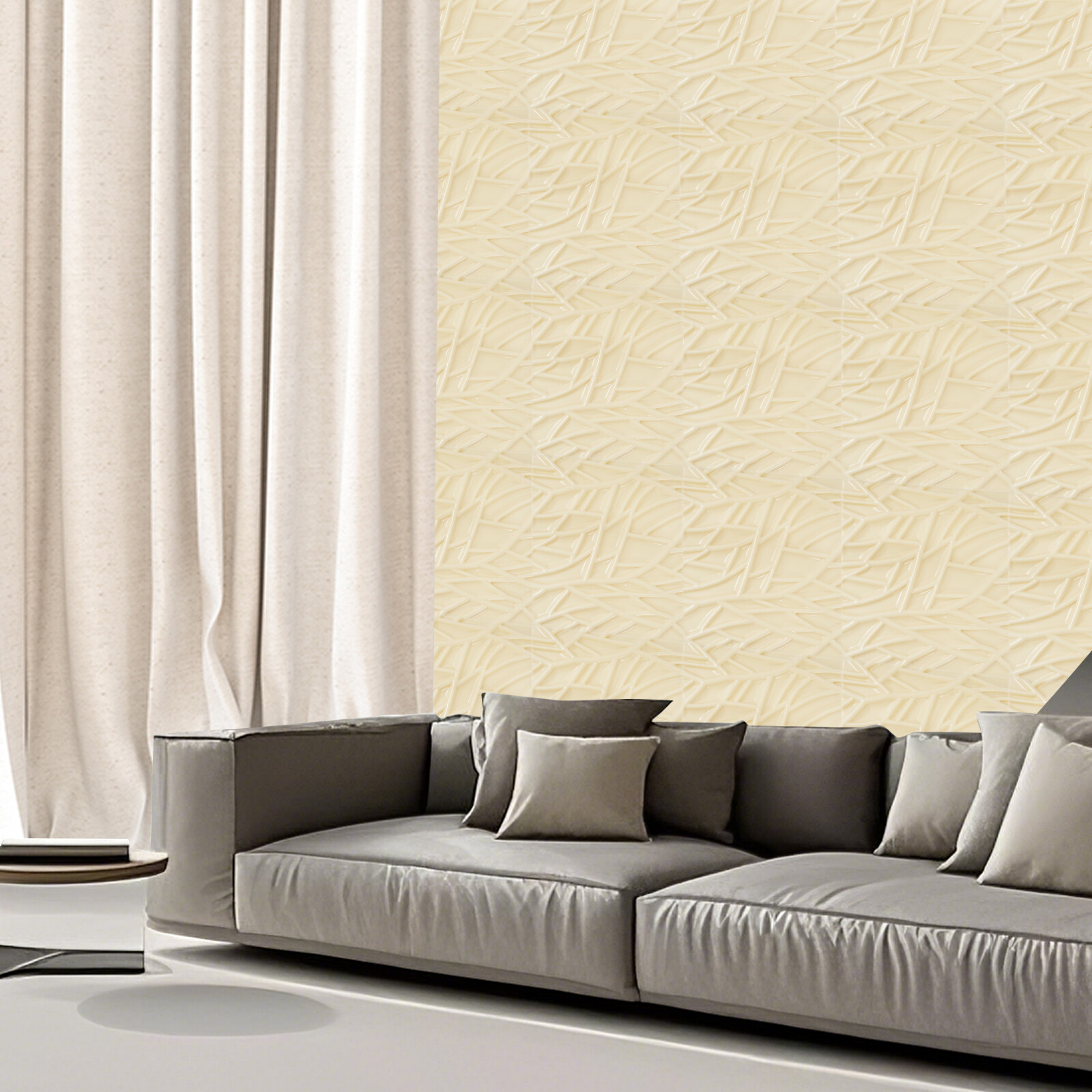 Beige 3D Wall Panels for Interior Wall Decor Wall Panles for Living Room Bedroom