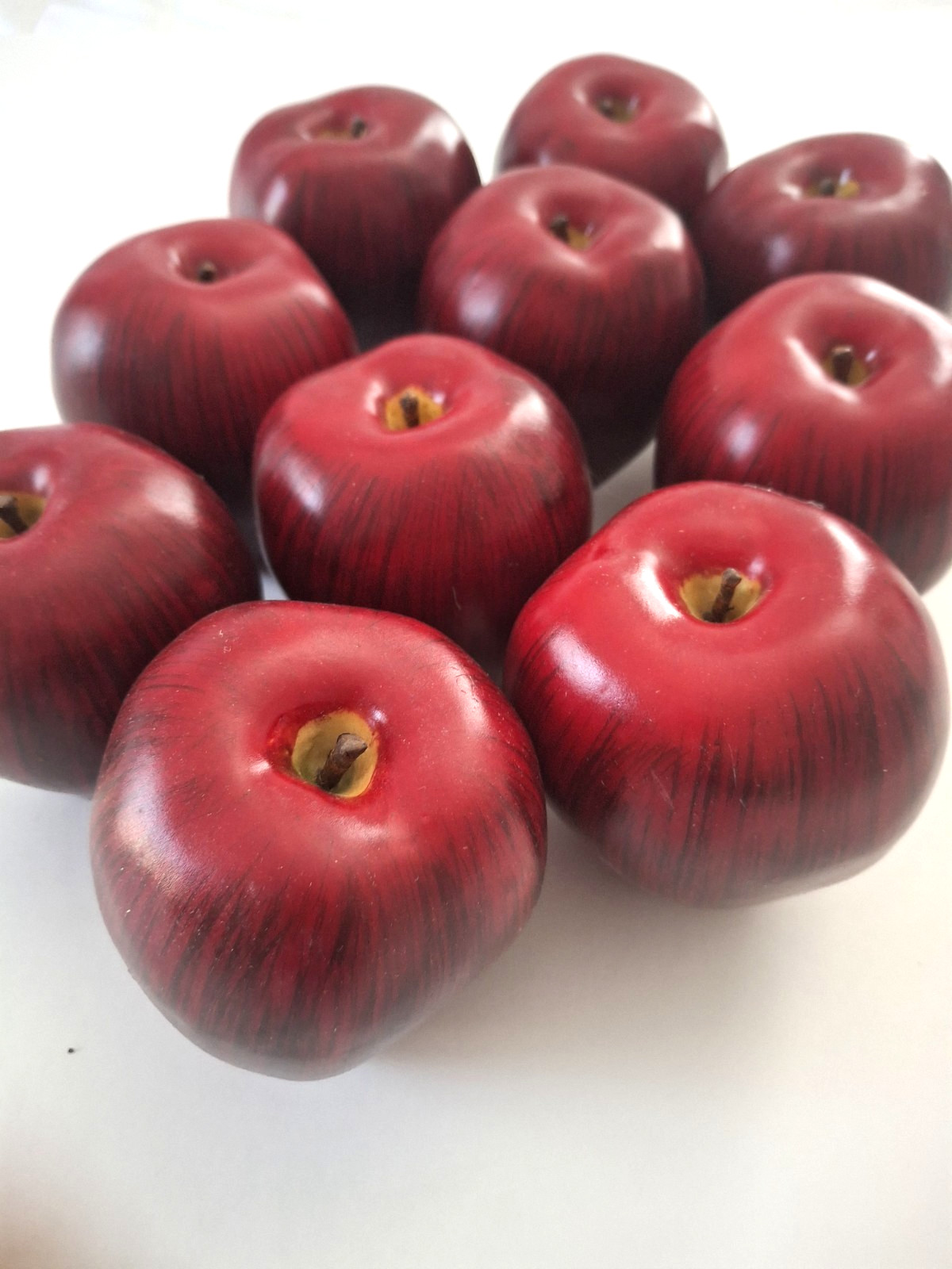 10 Artificial Red Apples Realistic Faux Fruit Props Home Kitchen Decor Bowl