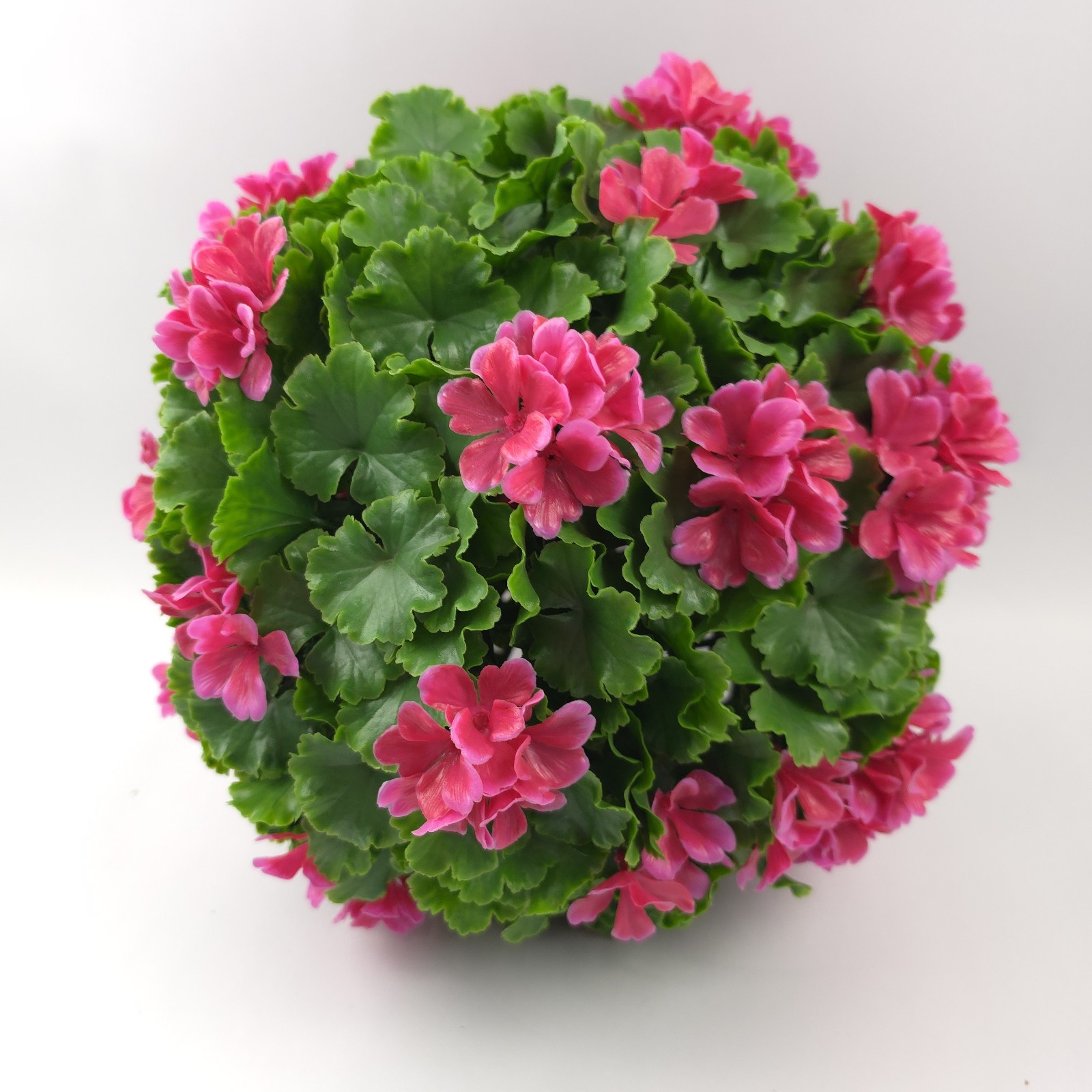 Wicker Park 13″ Pink Geranium Indoor/Outdoor Faux Floral Spring Sphere