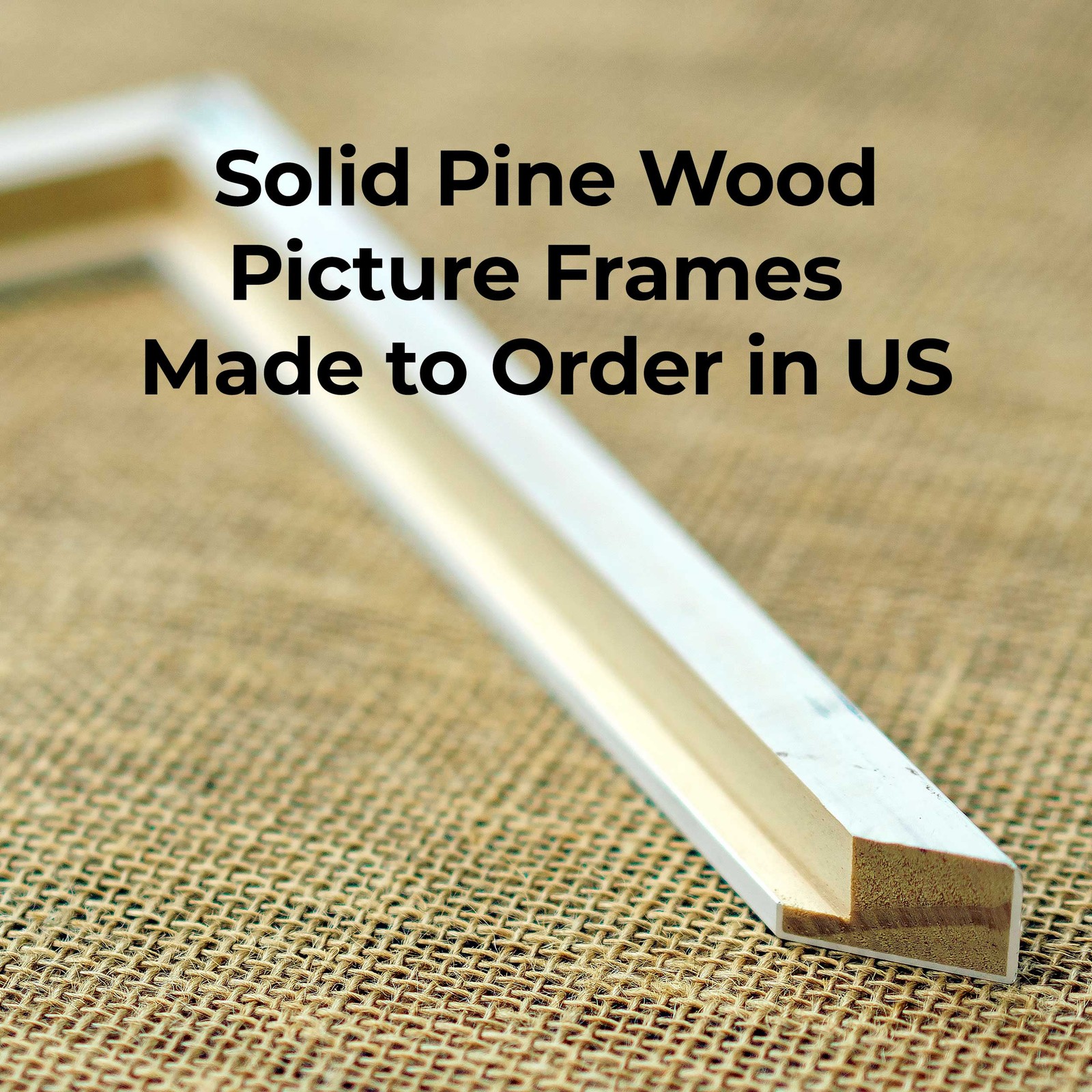 5×39 In Frame White Real Wood Picture Frame Width 0.75 inches | Interior Frame D
