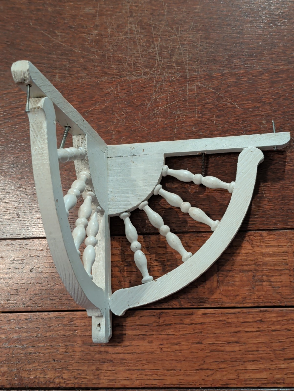 Farmhouse White-Distressed Corbels Shelf Or Corner Decor