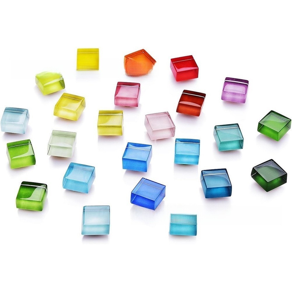 Colorful Glass Mosaic Fridge Magnets Handmade 1.5×1.5×0.6 cm for Kitchen Decor