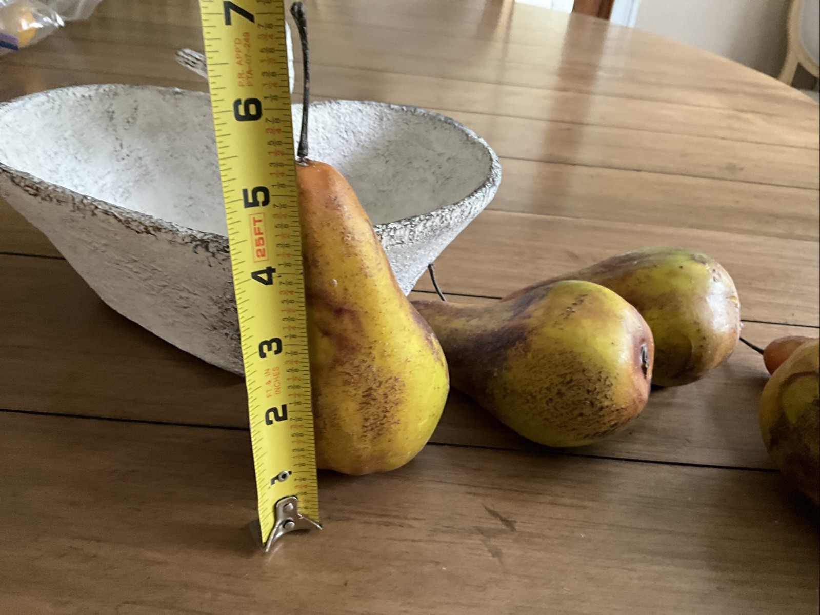 Artificial Green & Brown Pears Fake Fruit Lifelike Decorative Lot Of 6