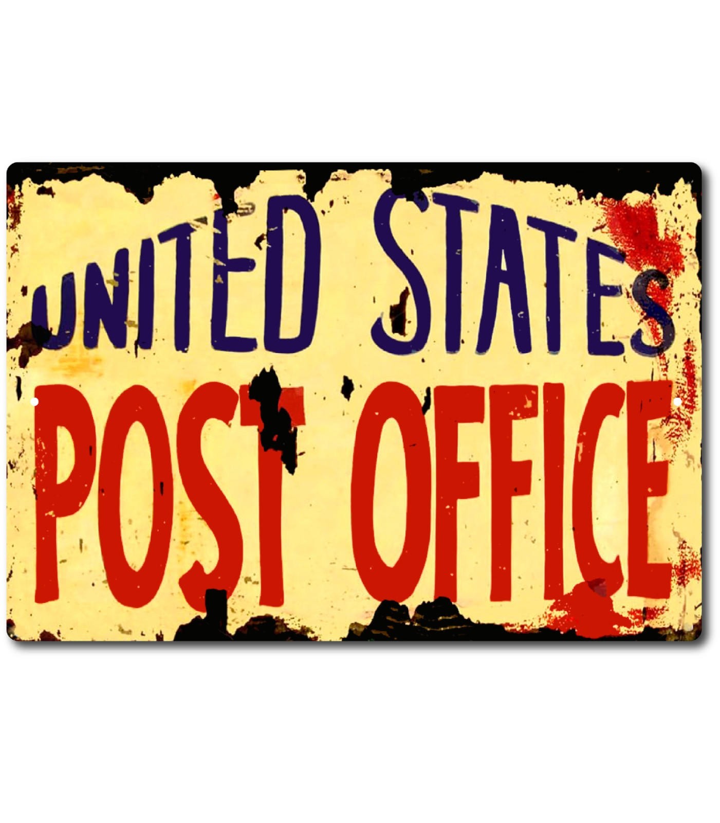 Post Office Sign Aluminum 8×12 Rustic Retro Indoor Door Mounted Plaque