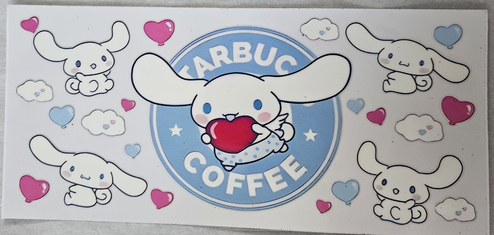 Sanrio Cinnamaroll Red Heart Starbucks UV DTF Cup Wrap Transfer Decal
