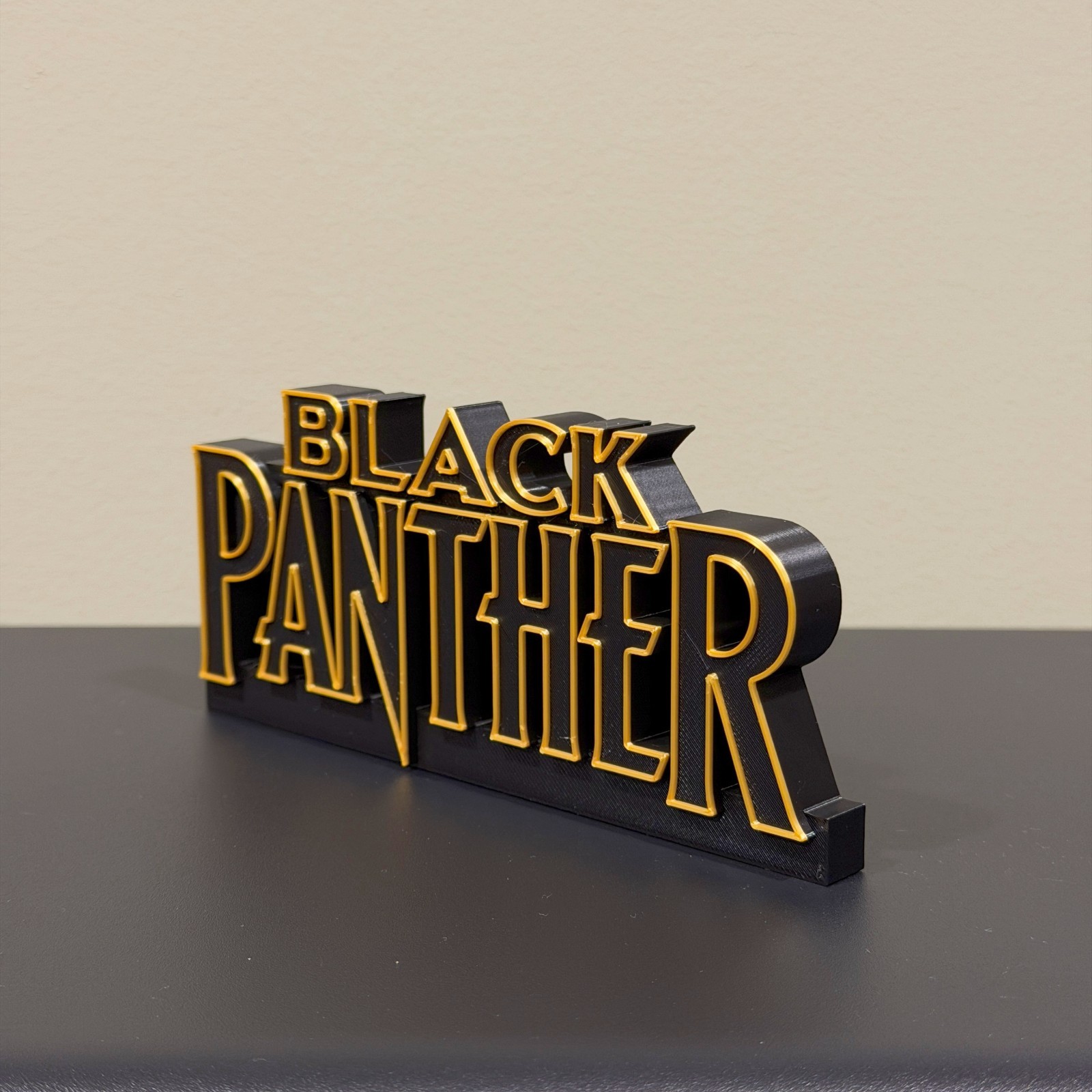Black Panther Decor Sign 3D Printed Display