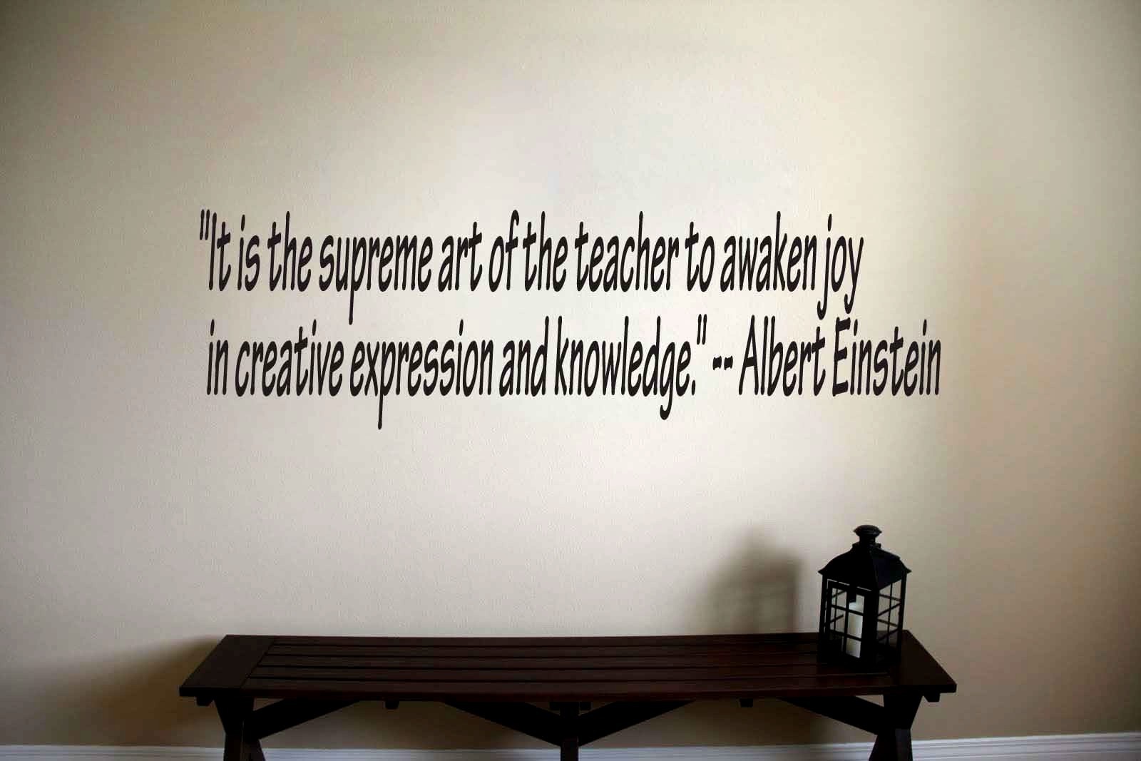 Albert Einstein Inspirational Teacher Classroom Quote Vinyl Sticker Decal (a)