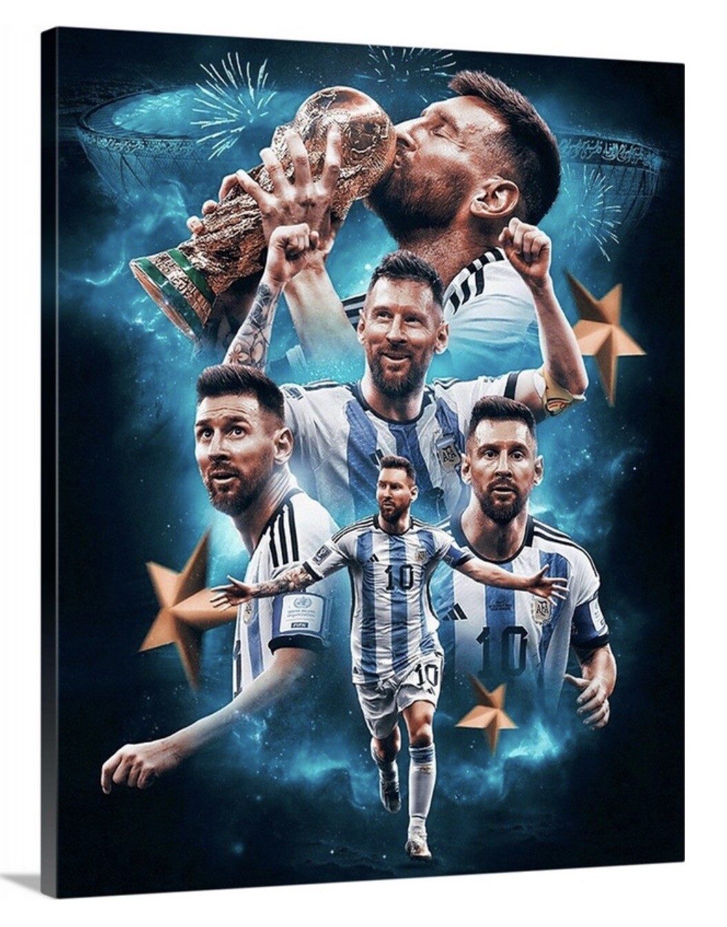 Lionel Messi Canvas 16×20 ￼Argentina Soccer FIFA Goat World Cup Champion