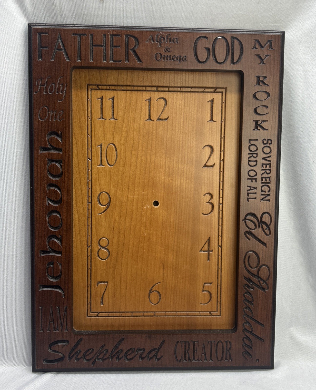 P. Graham Dunn Lasered Carved Wooded Clock Face Christian Wall Decorative Plaque